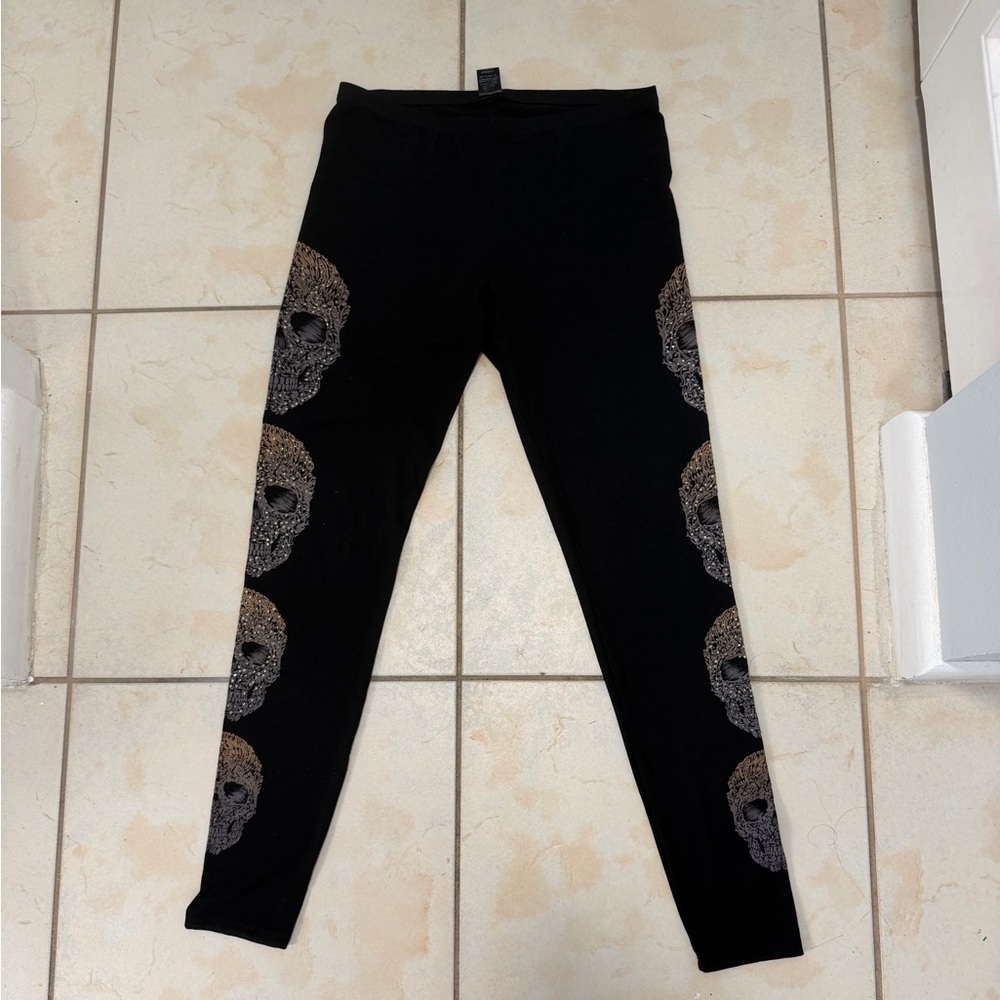 Embellished Skull Leggings